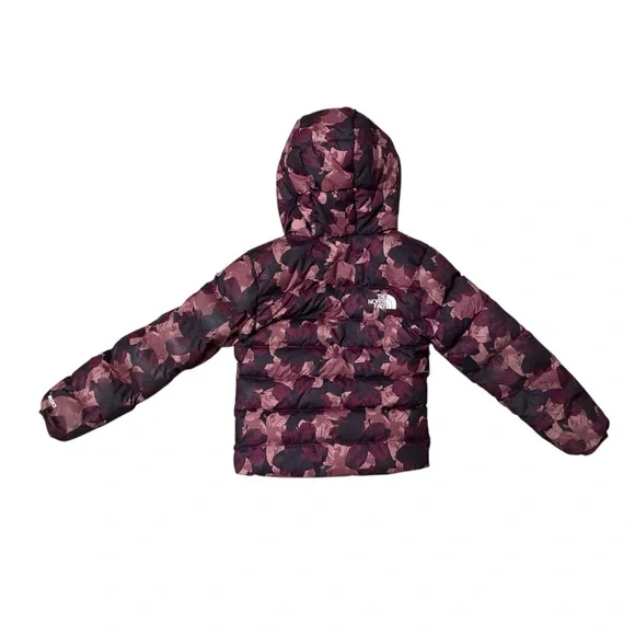 North Face Girls Reversible North Down Hooded Jacket - Boysenberry Floret Print - Picture 4 of 8